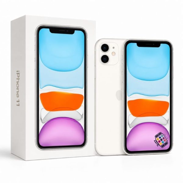 Apple iPhone 11 smartphone in colorful finish with retail box