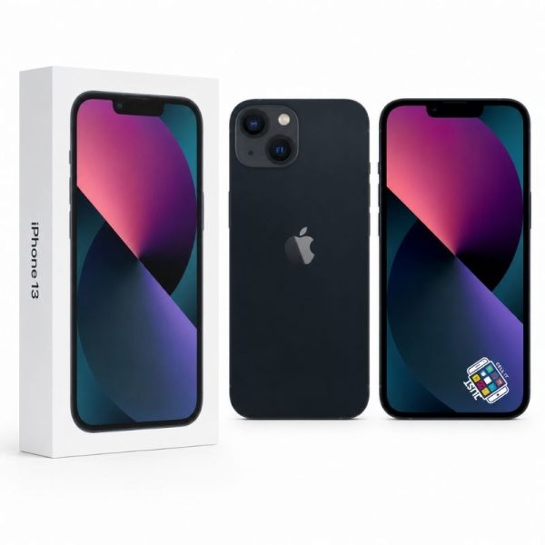 Apple iPhone 13 smartphone in black with retail box