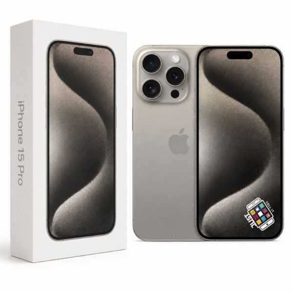 Apple iPhone 15 Pro smartphone in natural titanium finish