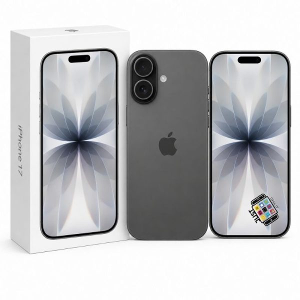 Apple iPhone 17 smartphone in silver with retail box