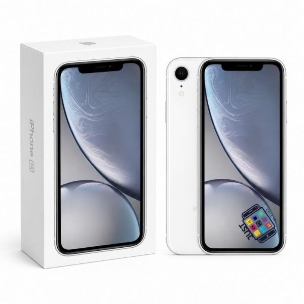 Apple iPhone XR smartphone in light finish with retail box